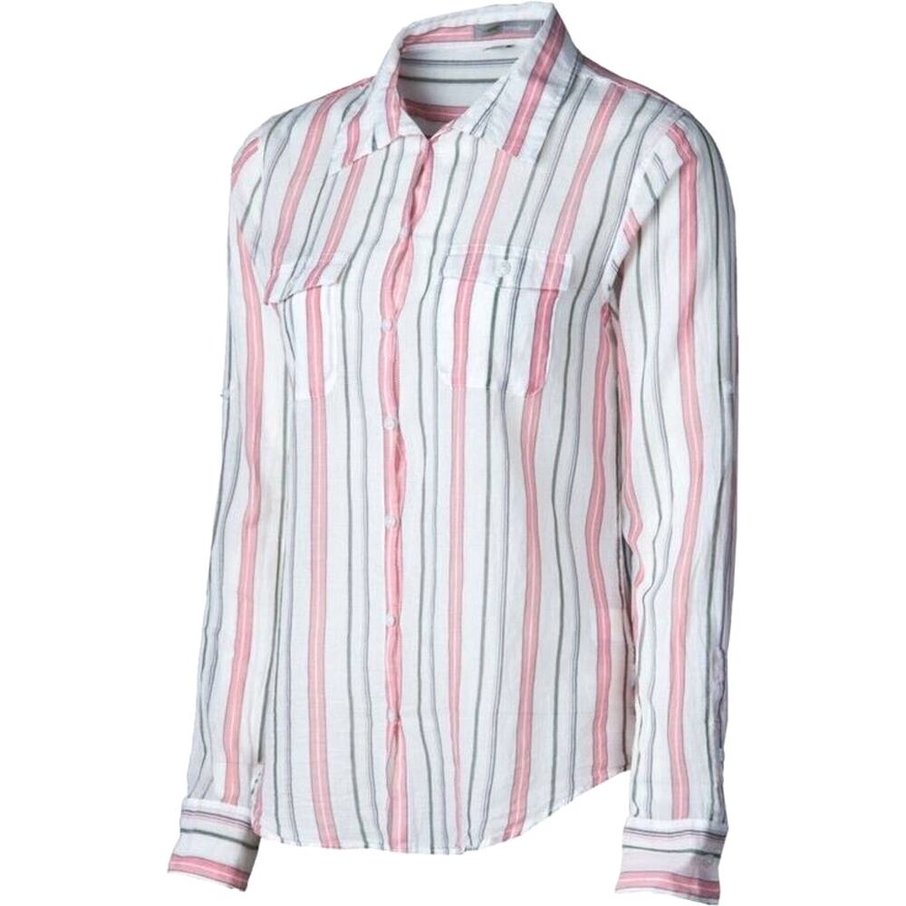Horny Toad Women's XL Organic Cotton Shirt Button Down Pink Stripe - Picture 2 of 10